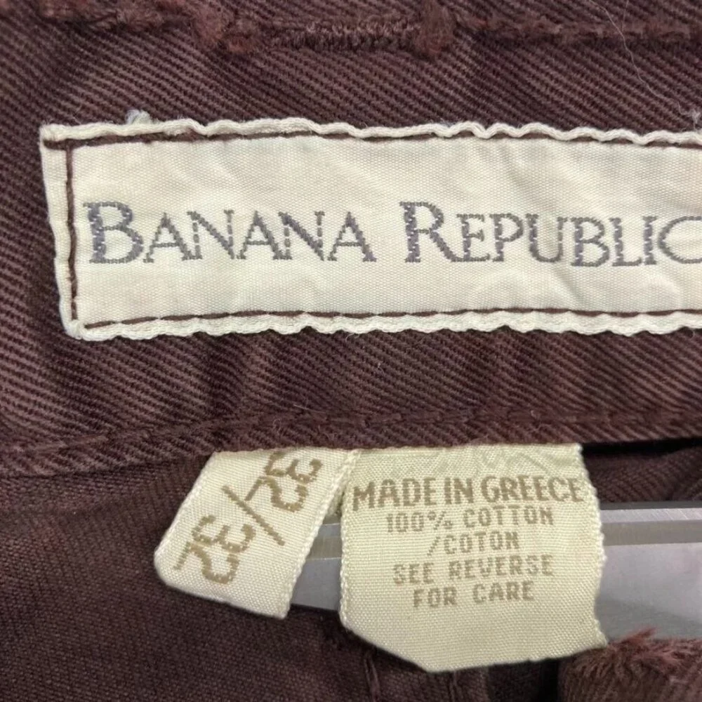 Banana Republic Mens Button Fly Jeans 32 X 32‎ Brown Relaxed Straight Leg Y2K